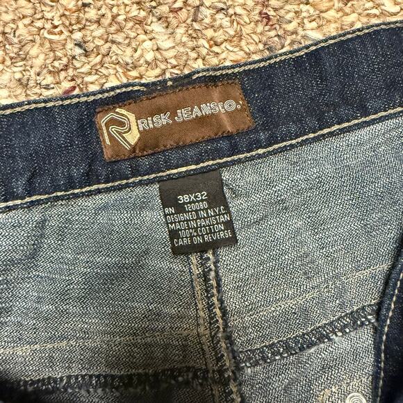 Risk Jeans Co Men's Size 38x32 Baggy Wide Leg Jeans Hip Hop 90s Y2k - Picture 4 of 7